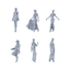 MRY-SFW LYTR508 Modern Urban Fashion Women Evening Wear Group of 6 Miniature Car Diorama Figures Scene Props Accessories Resin 3D Printed Resin Model Kit by SSMODEL