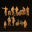 10 British Air Force ground crew members and bicycles/motors during World War II LSSNO180 1/35/48/64/72/87/100/144