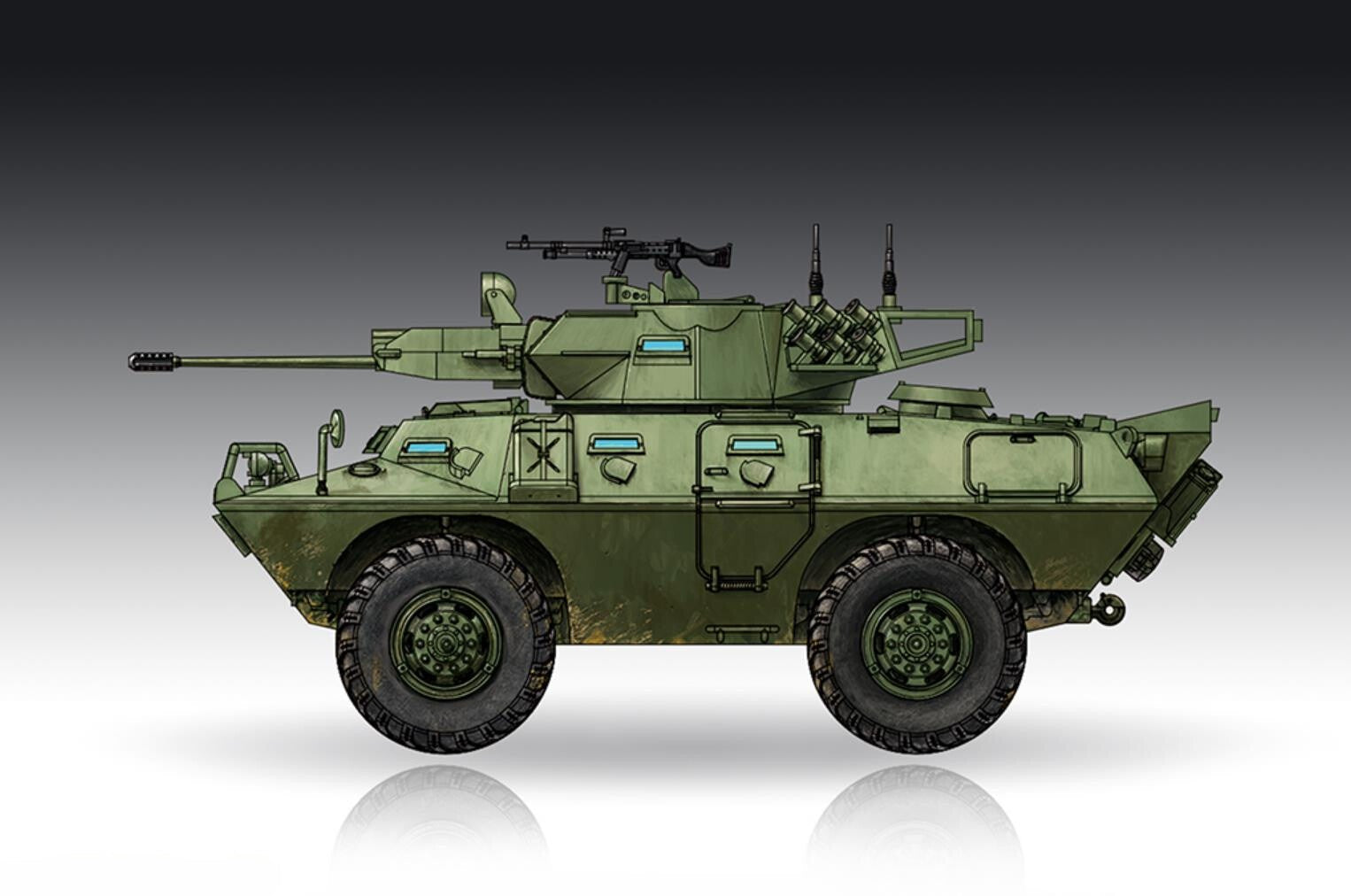Trumpeter 07441 1/72 V-150 Commando w/20mm Cannon Model Kit — scale model kit