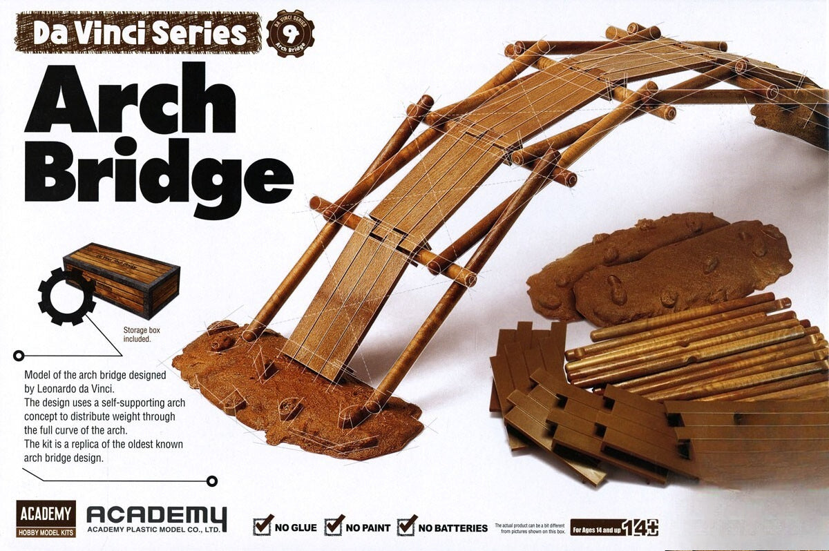 Academy 18153 Da Vinci Science series Arch Bridge glue-free (Plastic model) — scale model kit