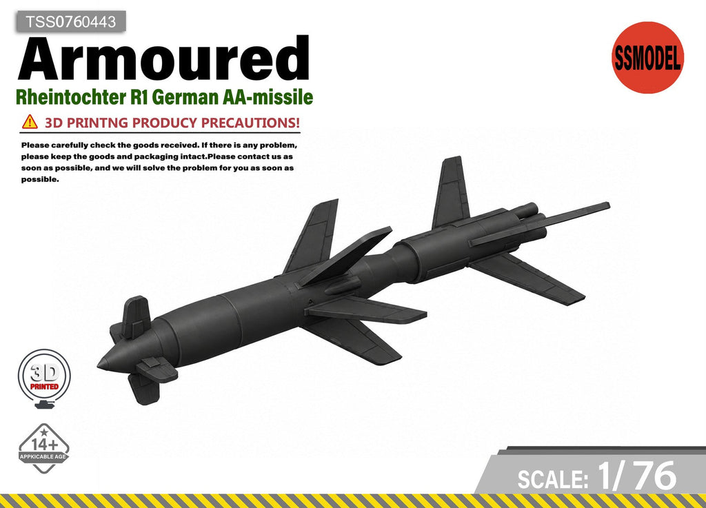 SSMODEL 1/76 Rheintochter R1 German AA-missile Resin MODEL KIT TSS0760443