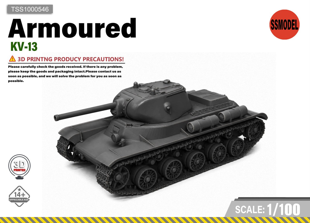 SSMODEL 1/100 KV-13 Experimental Medium AFV Armored Vehicle Model Kit TSS1000546 Main image