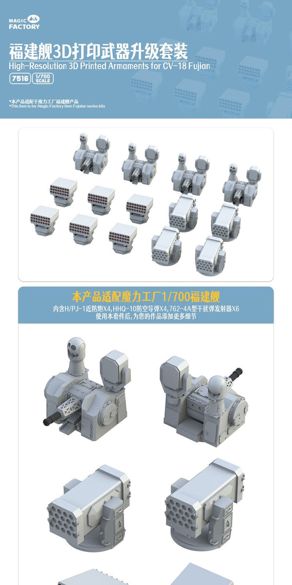 Magic Factory 1/700 7516 Fujian-class 3D-Printed Weaponry and Equipment Set