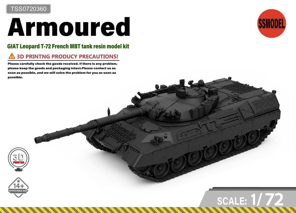 SSMODEL 1/72 GIAT Leopard T-72 French MBT tank resin model kit TSS0720360