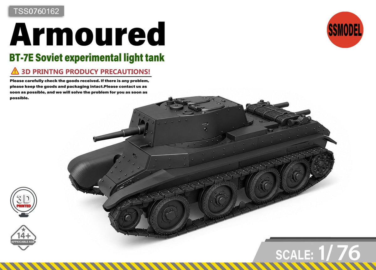 SSMODEL 1/76 BT-7E Soviet experimental light tank Resin Model Kit TSS0760162 Main image