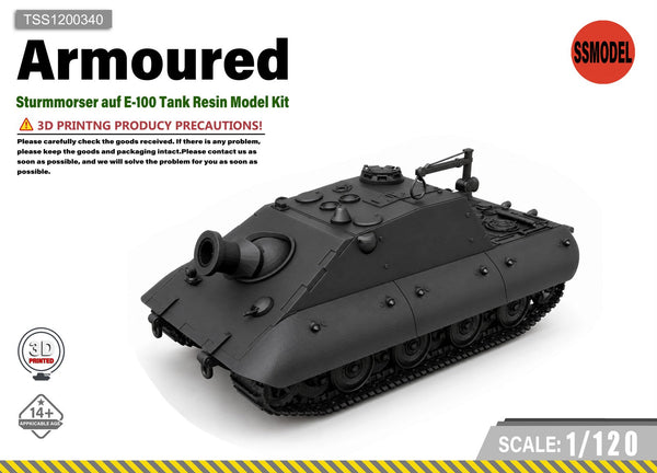 SSMODEL 1/120 Sturmmorser auf E-100 Tank Resin Model Kit TSS1200340