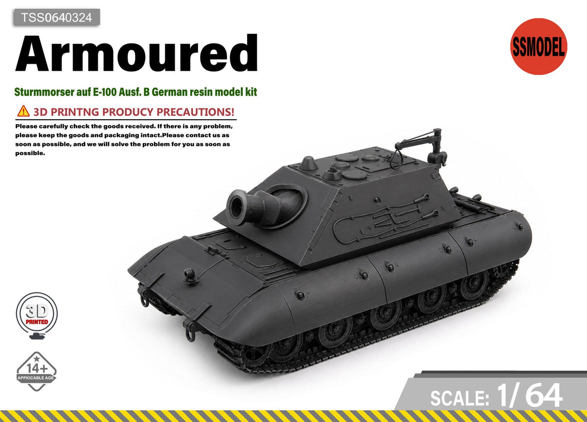 SSMODEL 1/64 Sturmmorser auf E-100 Ausf. B German resin model kit TSS0640324 — scale model kit