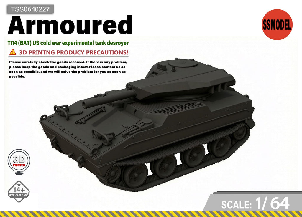 SSMODEL 1/64 T114 BAT US Cold War Experimental Tank Resin MODEL KIT TSS0640227