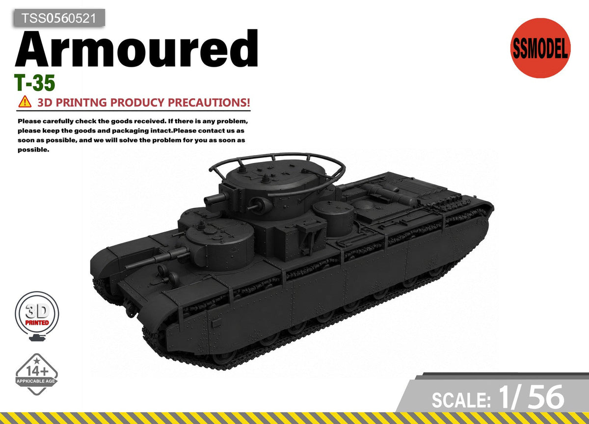 SSMODEL 1/56 T-35 Tank Resin MODEL KIT TSS0560521 Main image