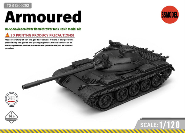 SSMODEL 1/120 TO-55 Soviet coldwar flamethrower tank Resin Model Kit TSS1200292