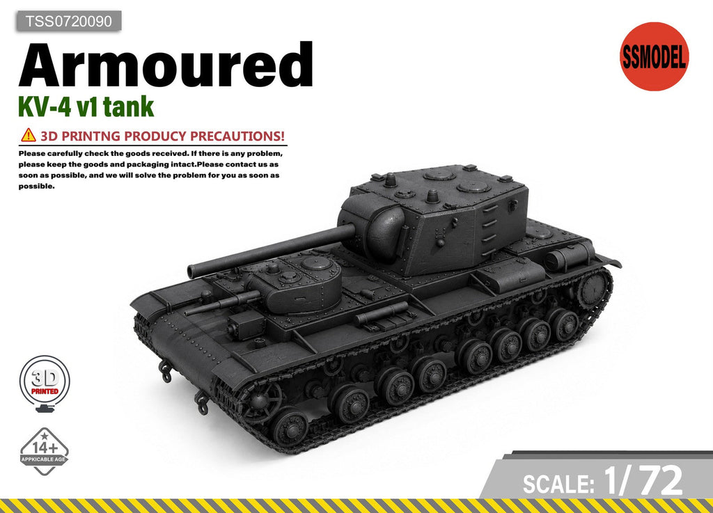 SSMODEL 1/72 KV-4 v1 tank Resin Model Kit TSS0720090