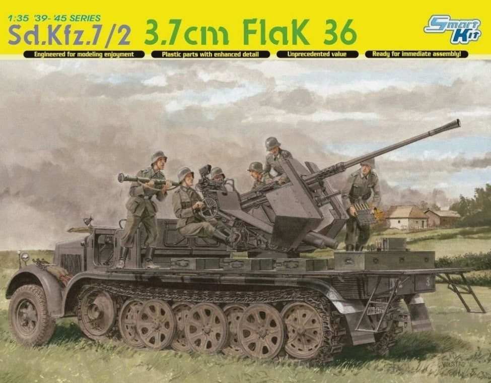 DRAGON 6541 Sd.Kfz.7/2 Half-track Anti-aircraft Vehicle with 3.7cm Flak 36 — detail view 4