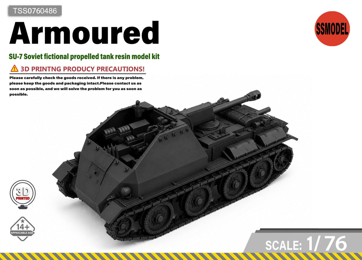 SSMODEL 1/76 SU-7 Soviet fictional propelled tank resin model kit TSS0760486 Main image