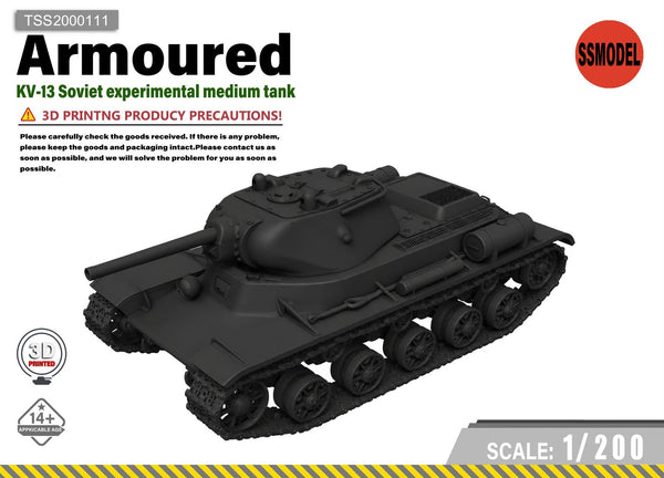SSMODEL 1/200 SSMODEL 1/200 KV-13 Soviet Tank Resin Model Kit TSS2000111