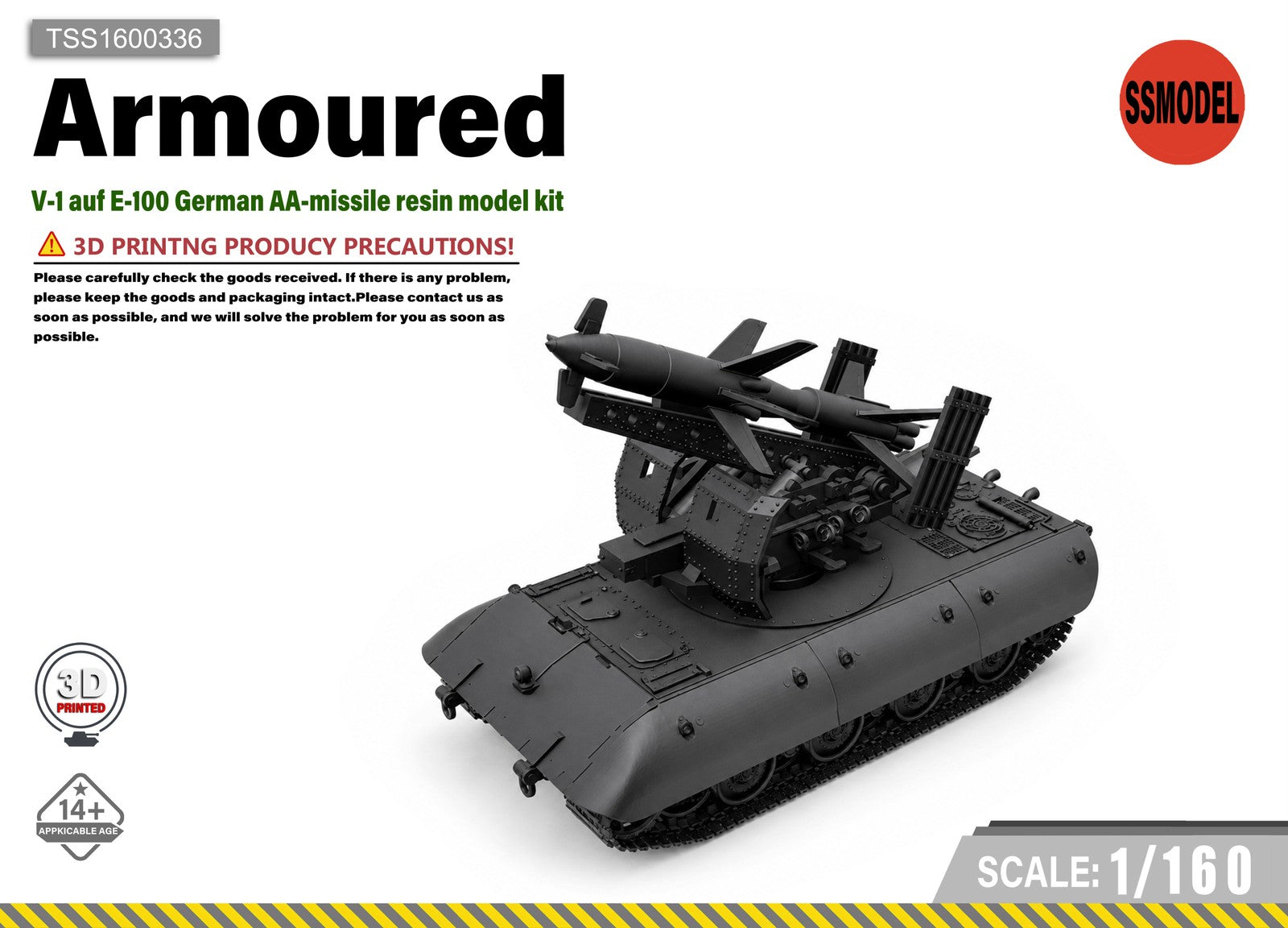 SSMODEL 1/160 V-1 auf E-100 German AA-missile resin model kit TSS1600336 Main image
