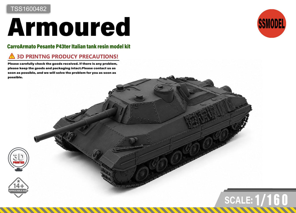 SSMODEL 1/160 CarroArmato Pesante P43ter Italian tank resin model kit TSS1600482