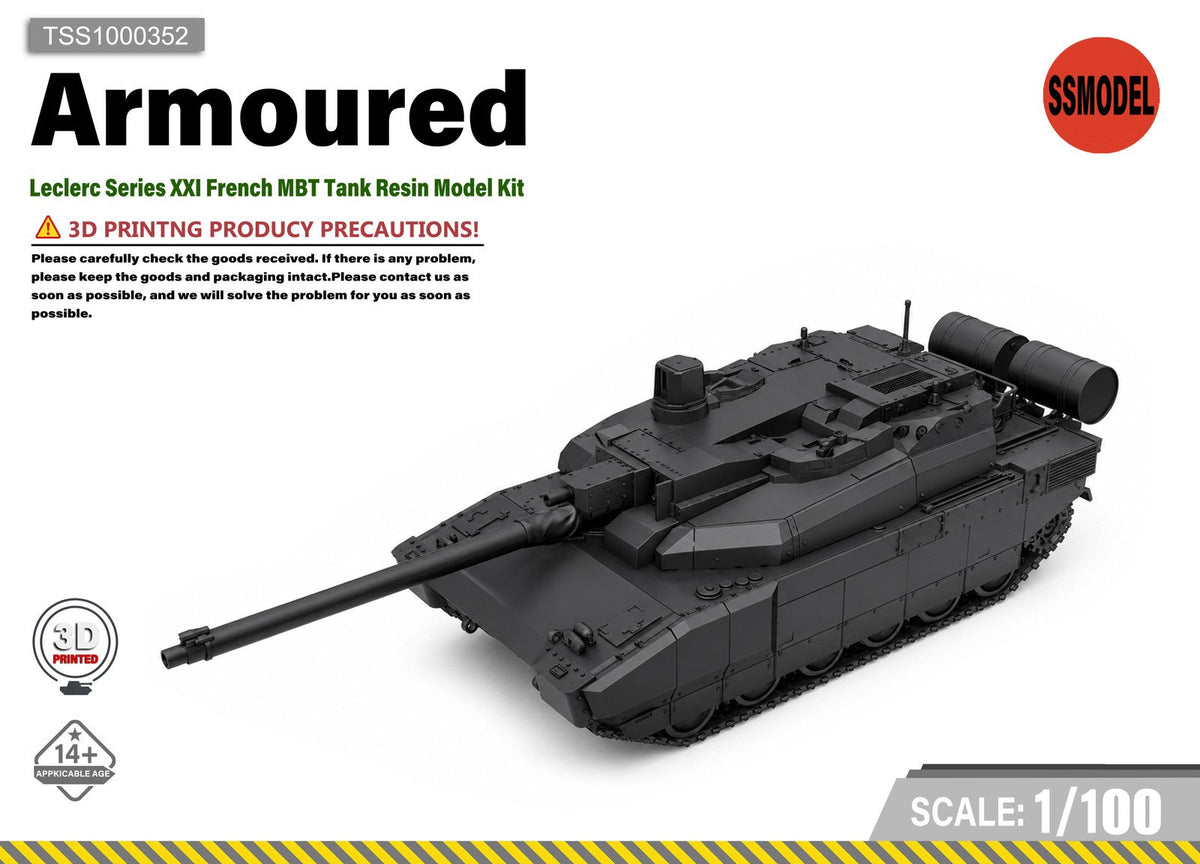 SSMODEL 1/100 Leclerc Series XXI French MBT Tank Resin Model Kit TSS1000352 — scale model kit
