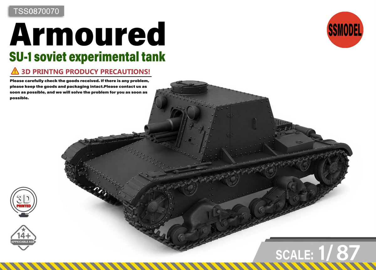 SSMODEL 1/87 SU-1 soviet experimental tank Resin Model Kit TSS0870070 Main image