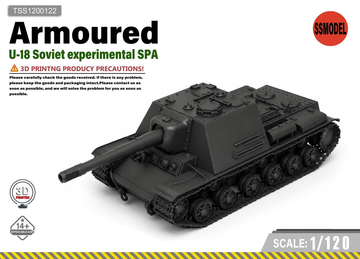 SSMODEL 1/120 U-18 Soviet experimental tank resin model kit TSS1200122 — scale model kit