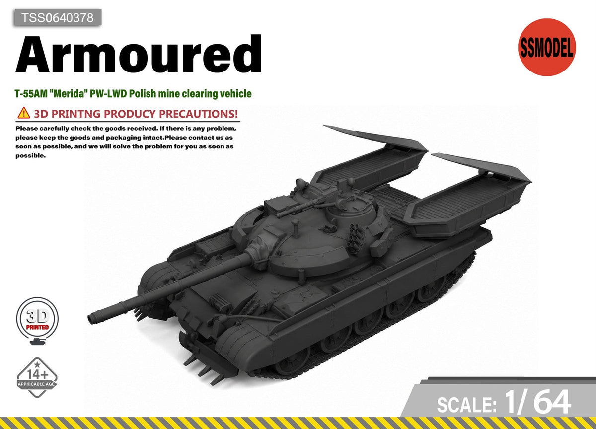 SSMODEL 1/64 T-55AM "Merida" PW-LWD Tank Resin Model Kit TSS0640378 — scale model kit