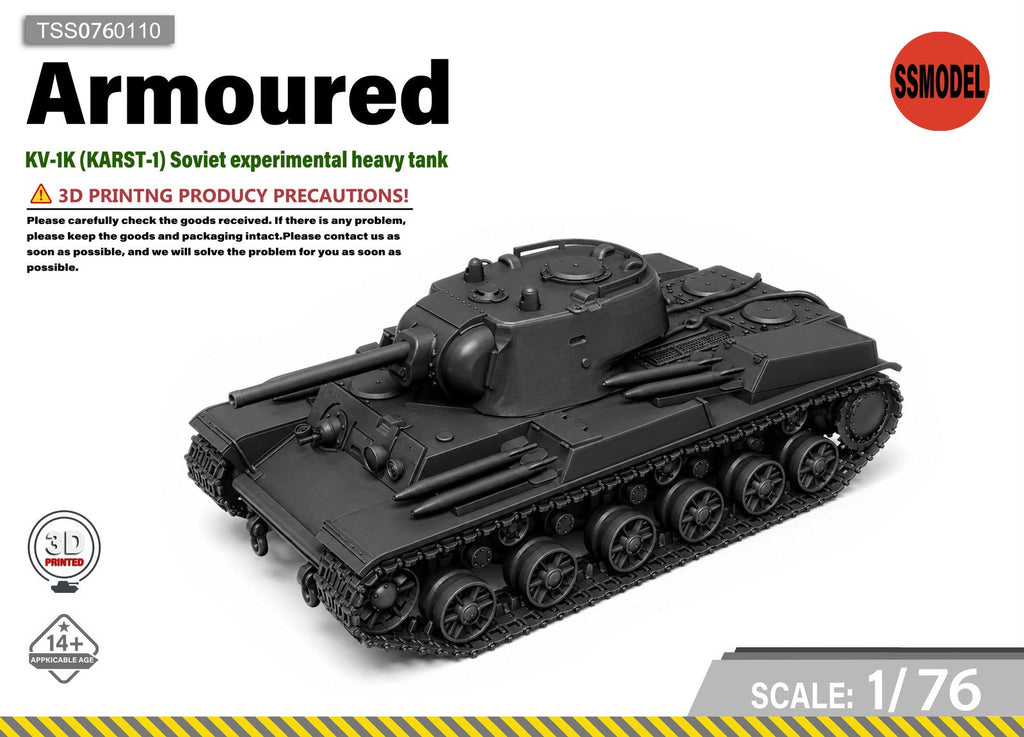 SSMODEL 1/76 KV-1K (KARST-1)Soviet experimental tank resin model kit TSS0760110