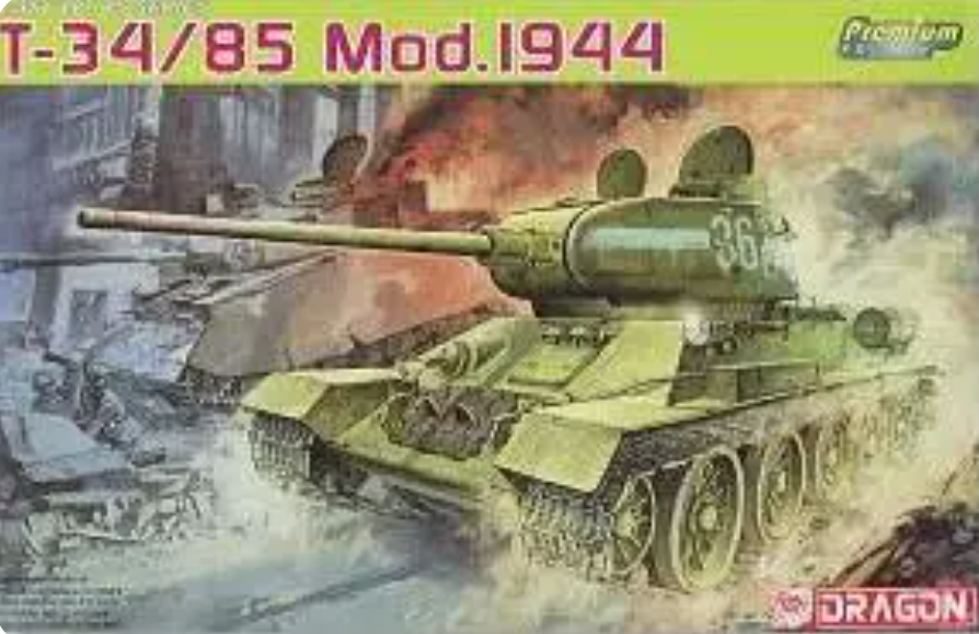 DRAGON 6319 1/35 T-34/85 Mod.1944 Premium Edition w/Tracks Model Kit Main image