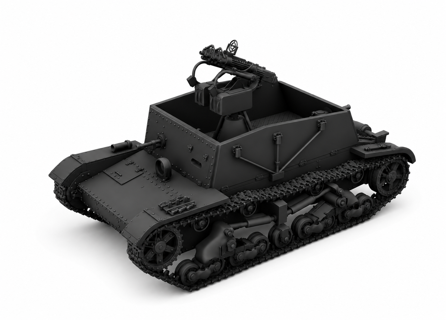 SSMODEL 1/56 SU-6 with M4 Soviet ersatz AA-gun tank Resin Model Kit TSS0560058 Secondary image