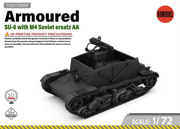 SSMODEL 1/72 SU-6 with M4 Soviet ersatz AA-gun tank Resin Model Kit TSS0720058