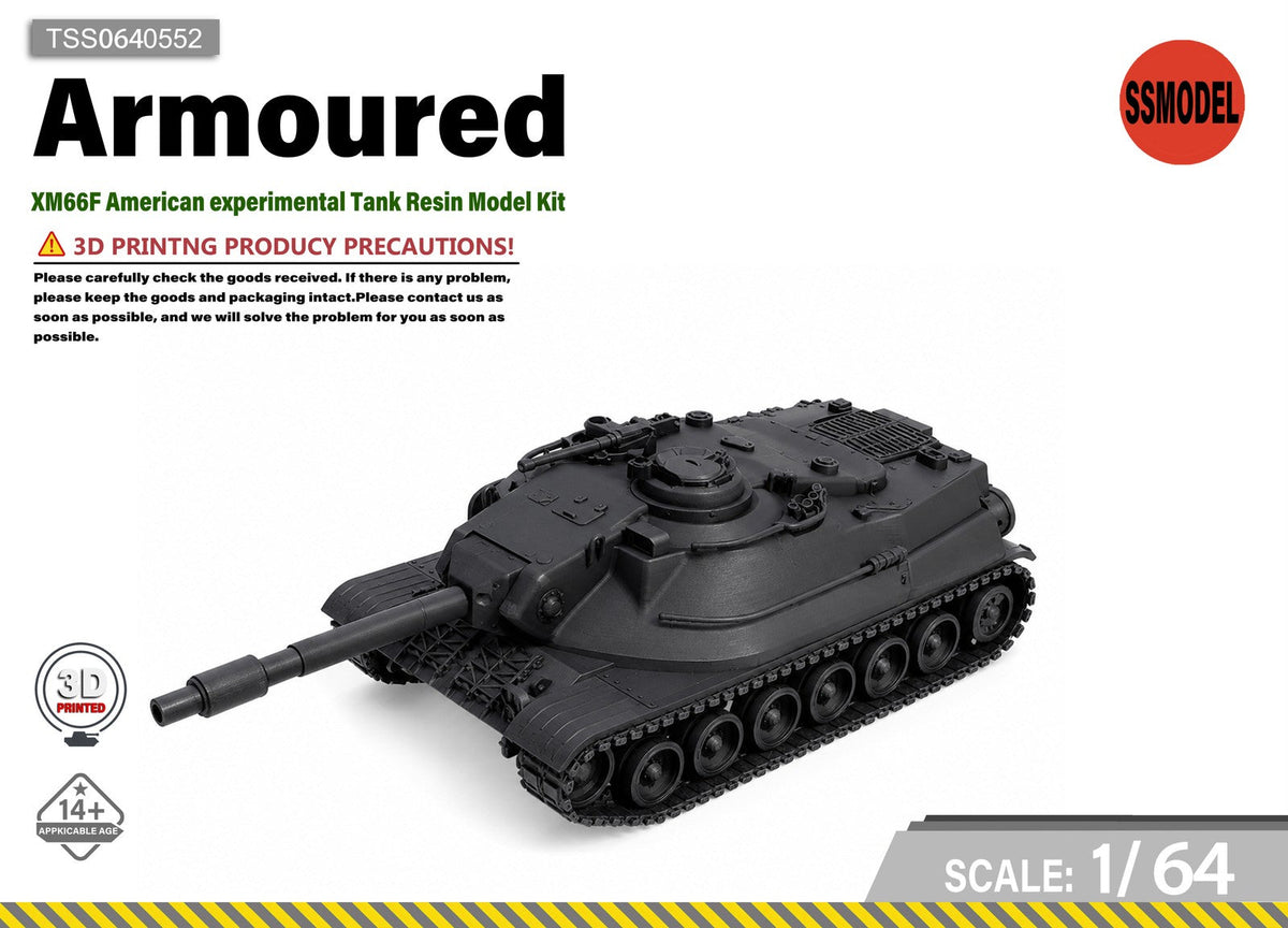 SSMODEL 1/64 XM66F American experimental Tank Resin Model Kit TSS0640552 Main image
