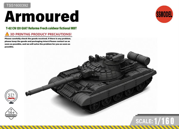 SSMODEL 1/160 T-62 CN 120 GIAT Reforme French Tank Resin Model Kit TSS1600392