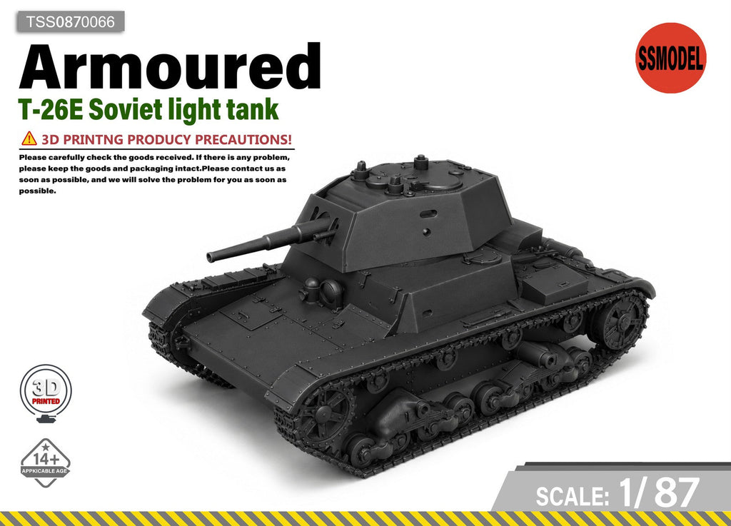 SSMODEL 1/87 T-26E v2 Soviet light tank Resin Model Kit TSS0870066
