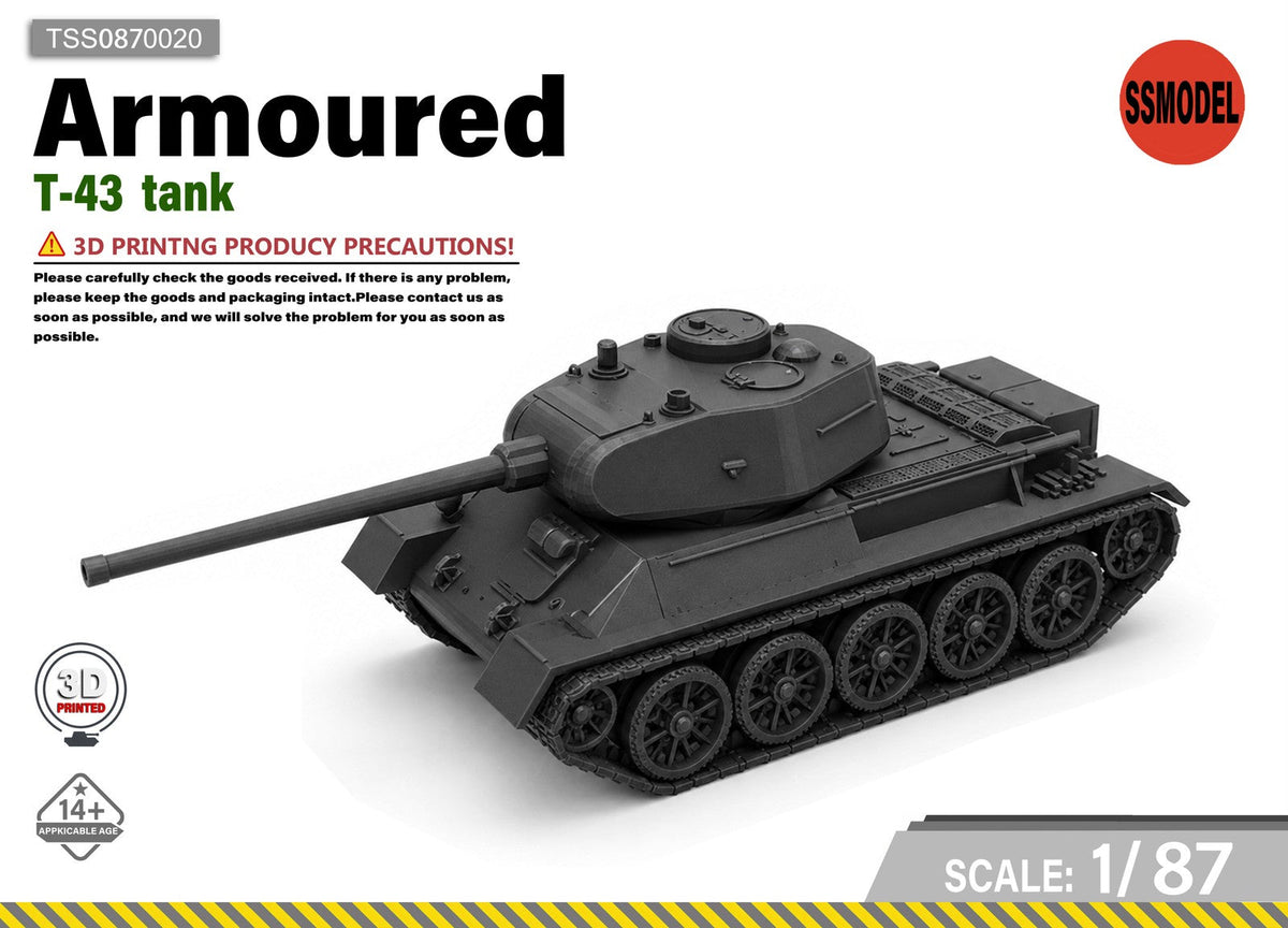 SSMODEL 1/87 T-43 Concept Medium AFV Armored Vehicle Scale Model Kit TSS0870020 Main image