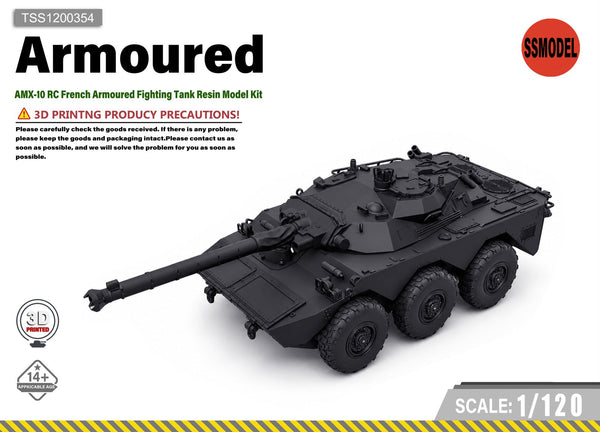 SSMODEL 1/120 AMX-10 RC French Armoured Fighting Tank Resin Model Kit TSS1200354