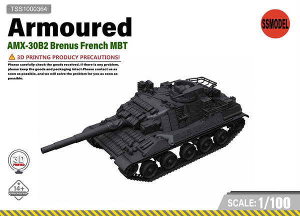 SSMODEL 1/100 AMX-30B2 Brenus French MBT Tank Resin Model Kit TSS1000364