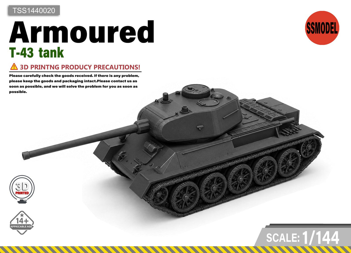 SSMODEL 1/144 T-43 Concept Medium AFV Armored Vehicle Scale Model Kit TSS1440020 Main image