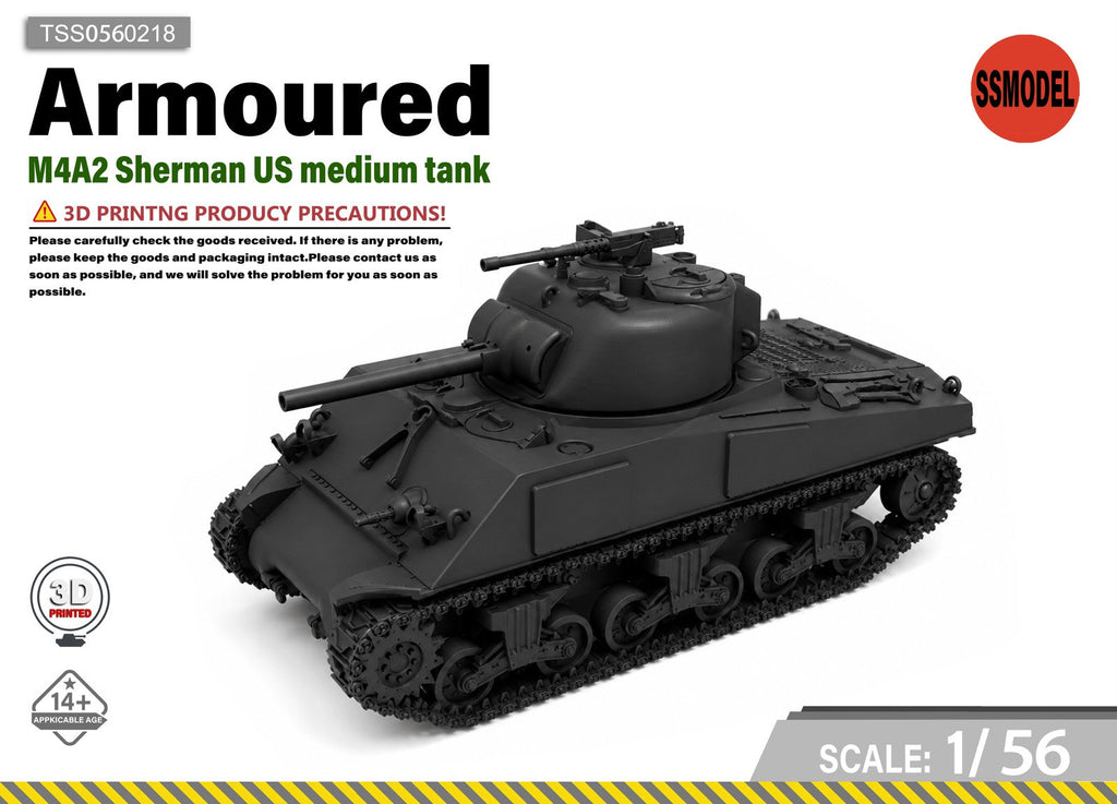 SSMODEL 1/56 M4A2 Sherman US Medium Tank Resin MODEL KIT TSS0560218