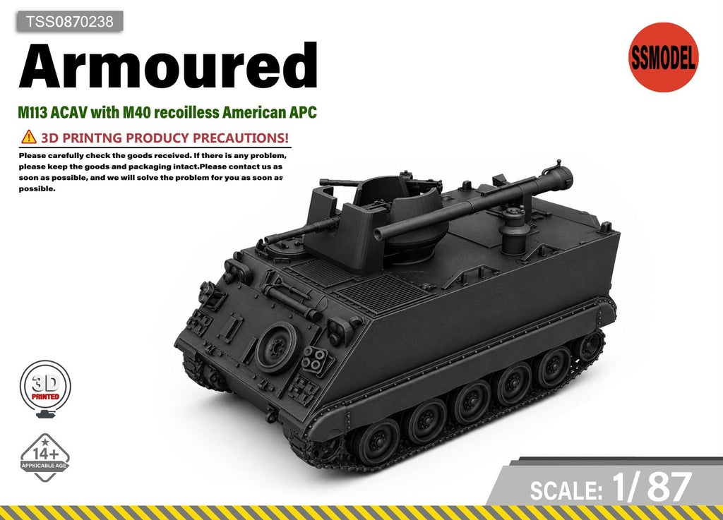 SSMODEL1/87 M113 ACAV with M40 recoilless US  APC Resin MODEL KIT TSS0870238