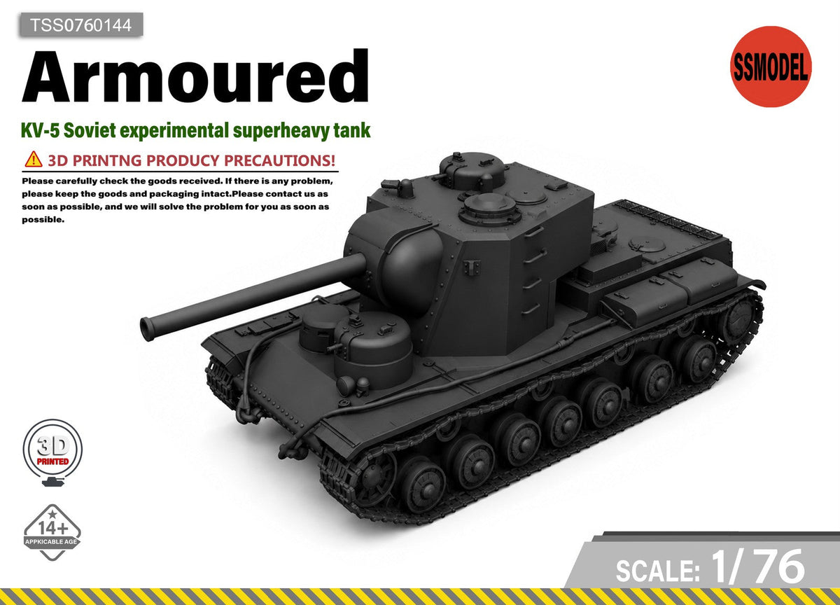 SSMODEL 1/76 KV-5 Soviet experimental superheavy tank resin modelkit TSS0760144 — scale model kit