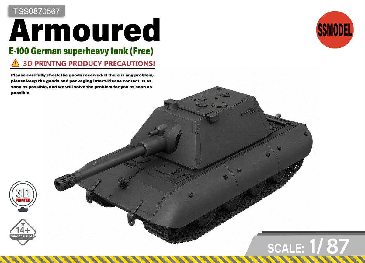 SSMODEL 1/87 E-100 German Superheavy Tank Resin Model Kit TSS0870567 Main image