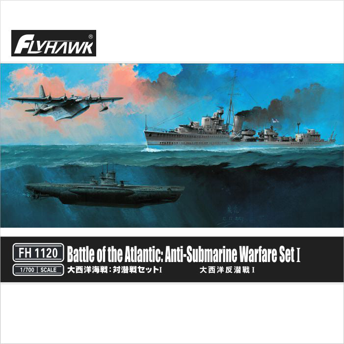 Flyhawk FH1120 1/700 Battle of the Atlantic Anti-Submarine Warfare Set I Plastic Model Kit Main image