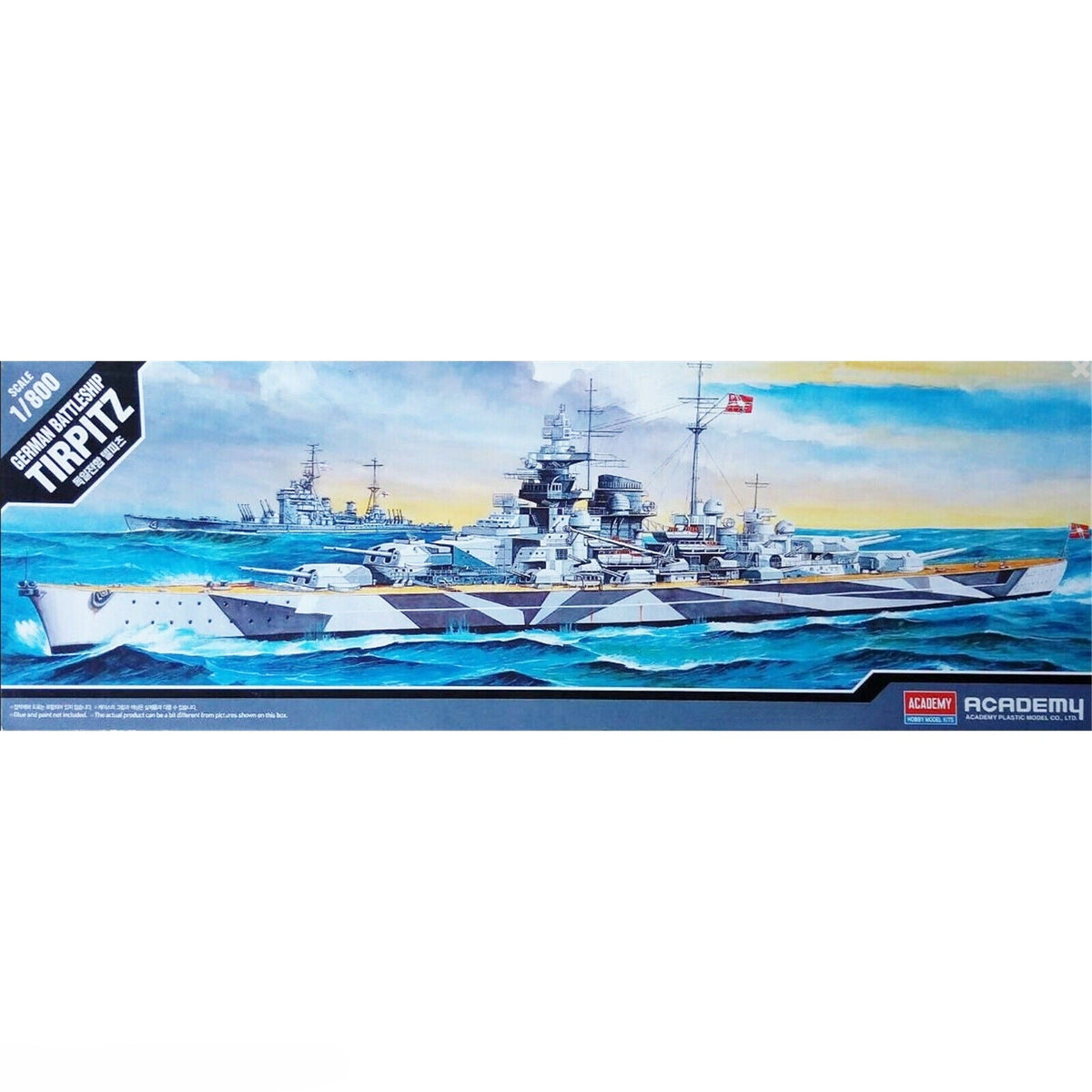 ACADEMY 14219 1/800 KIT DA MONTARE NAVE DA GUERRA TIRPITZ GERMAN BATTLESHIP ART Main image