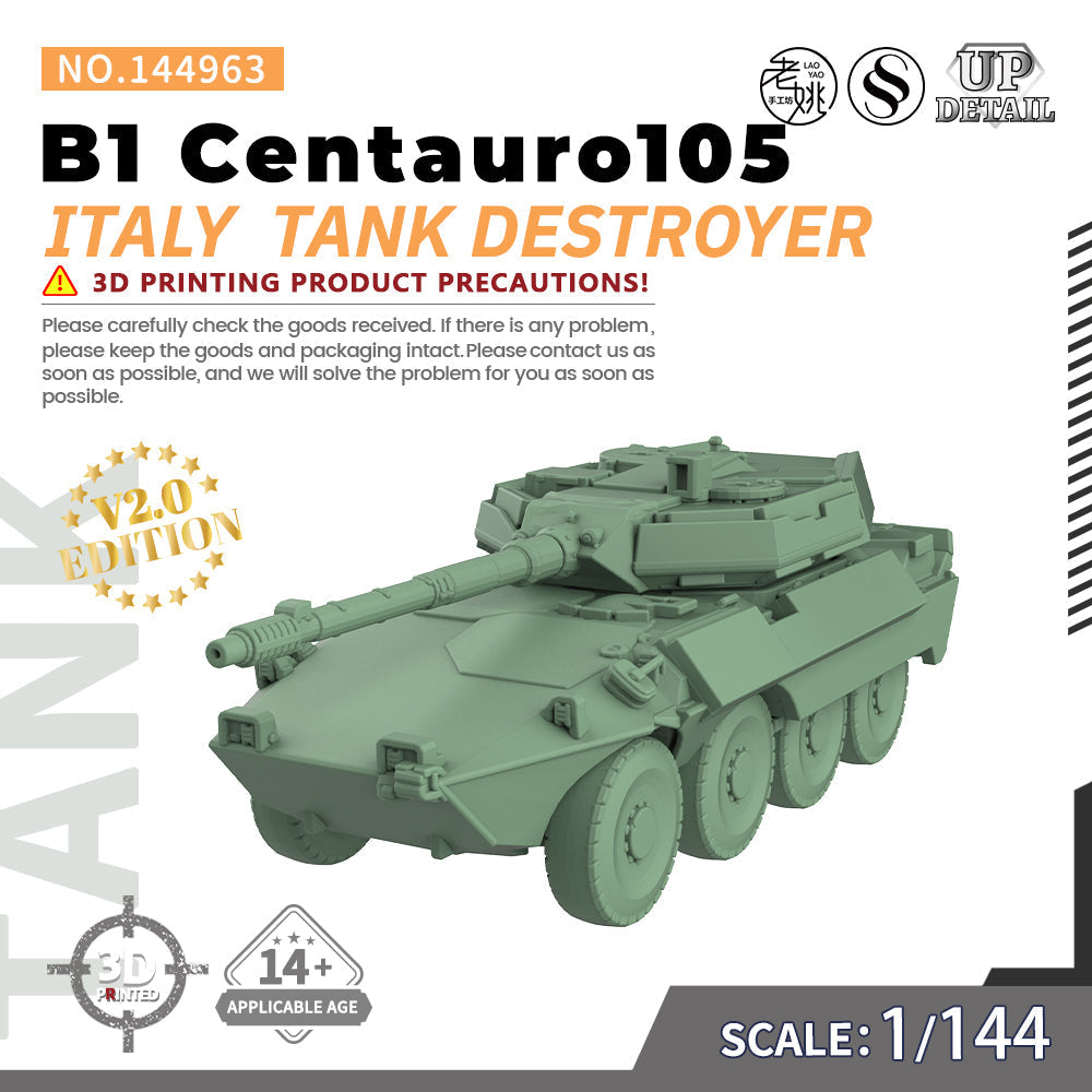 SSMODEL 963 Military Model Kit Italy B1/6ro105 Tank Destroyer Main image