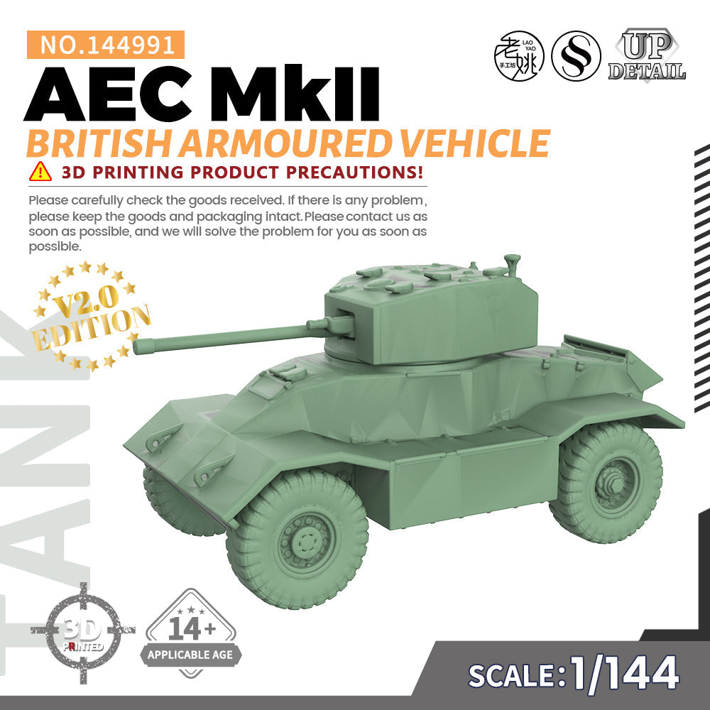 SSMODEL 991 Military Model Kit British AEC MkII Armoured Vehicle Main image