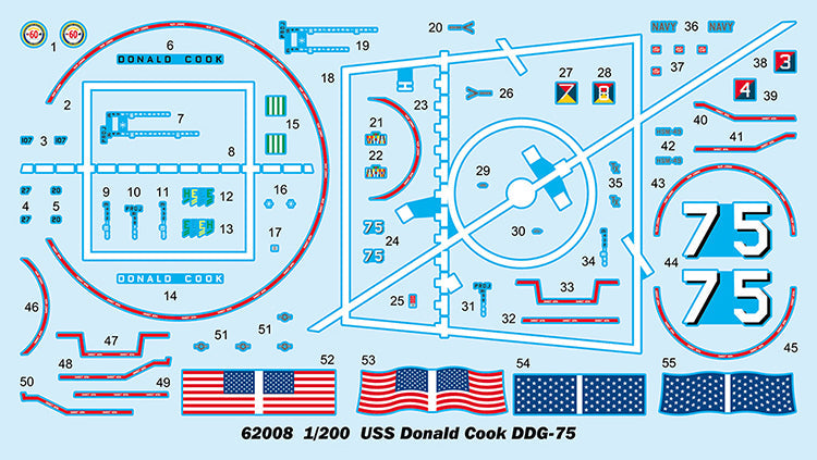 Trumpeter 62008 1/200 USS Donald Cook DDG-75 Destroyer Assembly Model Kit — detail view 22