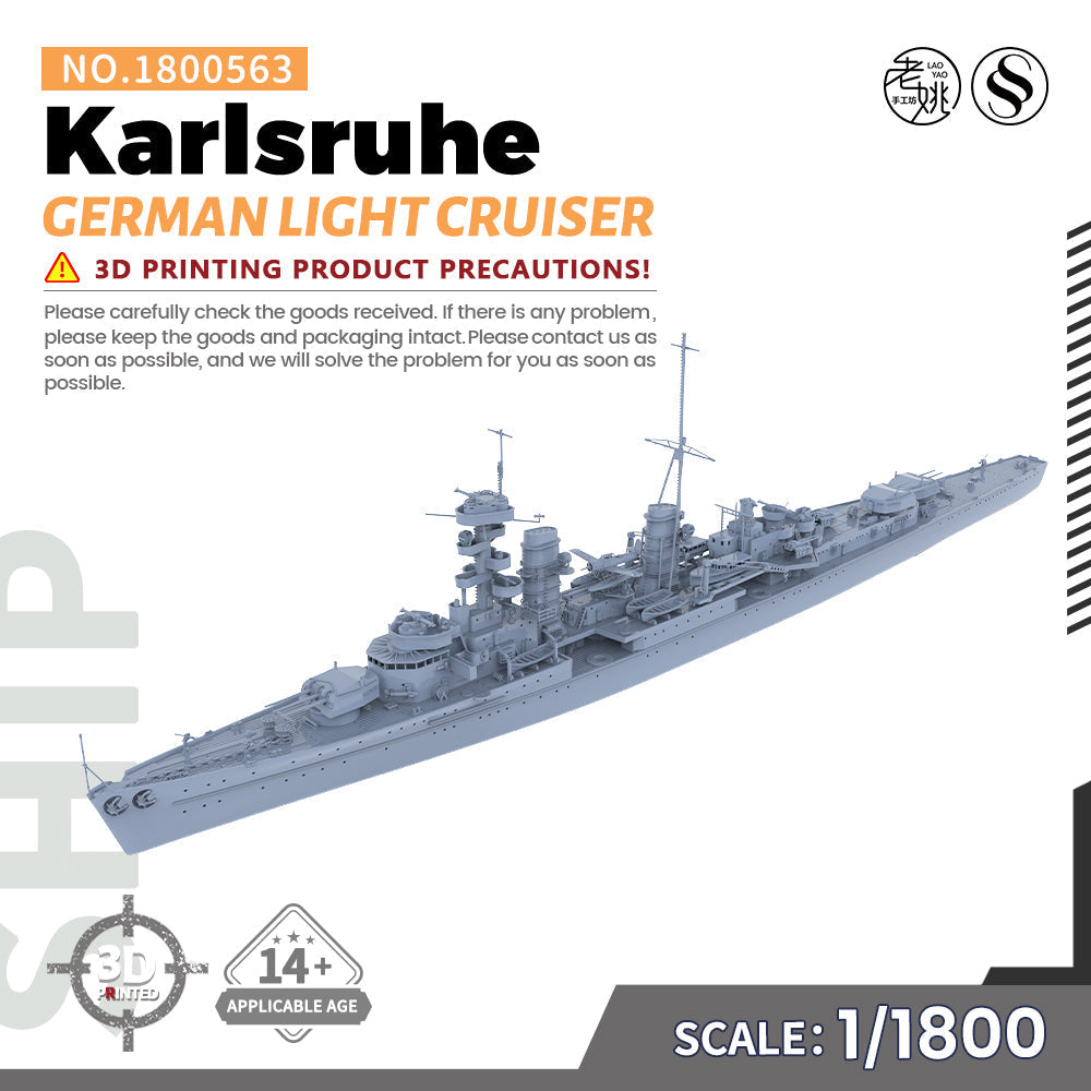 SSMODEL 563 Military Warship Model Kit German Navy Karlsruhe Light Cruiser — detail view 3