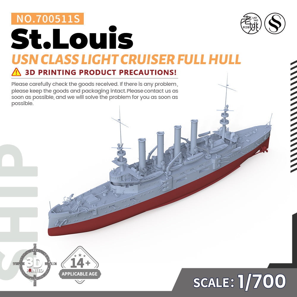 SSMODEL 511S Military Warship Model Kit US Navy St.Louis Class Protected Cruiser Main image