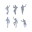 MRY-SFW LYTR504 Modern Elderly Energetic Dance Group of 6  Miniature Car Diorama Figures Scene Props Accessories Resin 3D Printed Resin Model Kit by SSMODEL