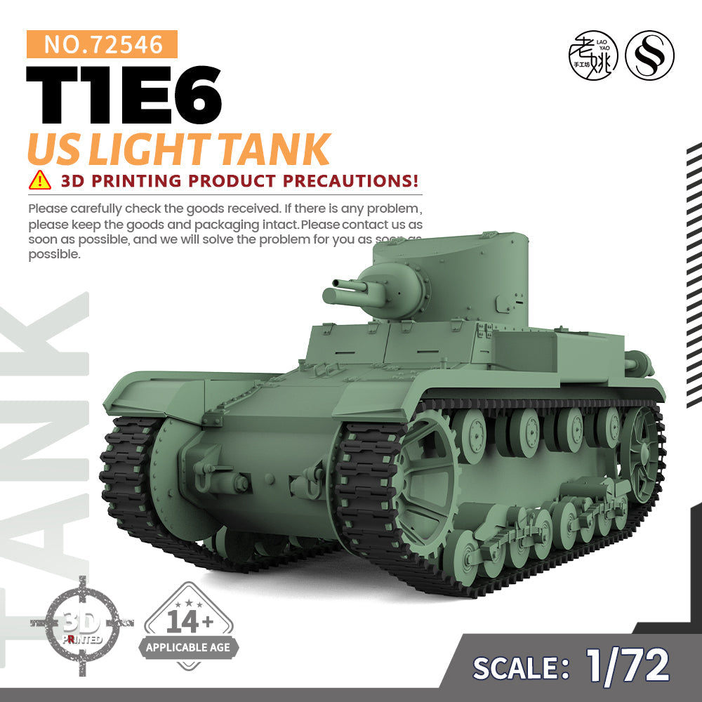 SSMODEL 546 Military Armoured Model Kit US T1E6 Light Tank — scale model kit