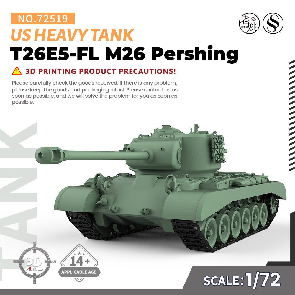 SSMODEL 519 Military Armoured Model Kit US T26E5-FL M26 Pershing Heavy Tank Main image