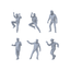 MRY-SFW LYTR505 Modern Elderly Energetic Dance Group of 6  Miniature Car Diorama Figures Scene Props Accessories Resin 3D Printed Resin Model Kit by SSMODEL